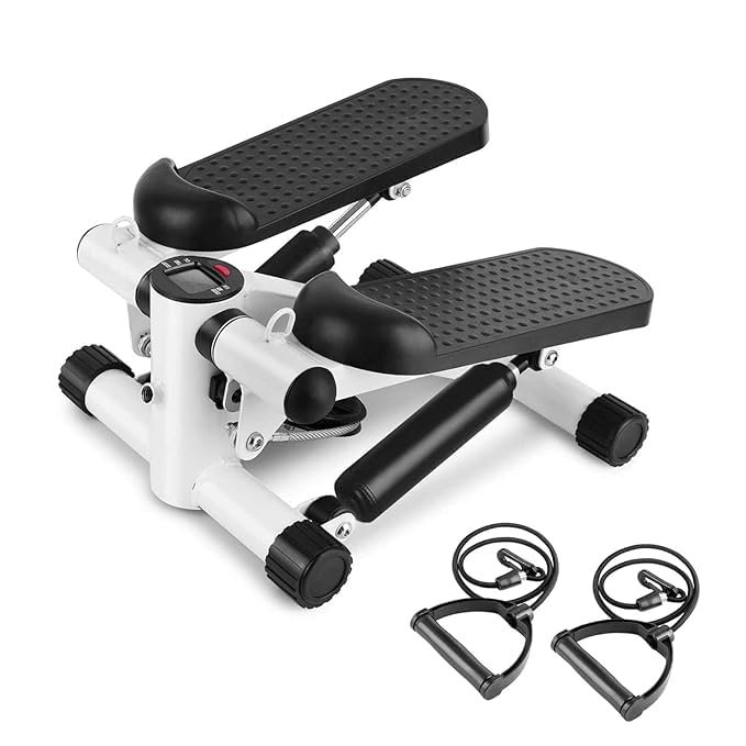51YxCe5P77L MYHEART Twist Stepper Machine with Resistance Bands, LCD Monitor, Tone Your Buttocks, Legs, Thighs, Waist, and More - Compact and Portable 2-in-1 Mini Stepper with Adjustable Resistance