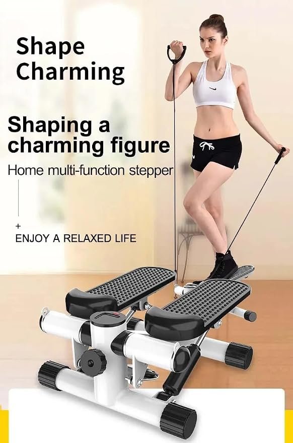 61PdukfPD3L._SY879_ MYHEART Twist Stepper Machine with Resistance Bands, LCD Monitor, Tone Your Buttocks, Legs, Thighs, Waist, and More - Compact and Portable 2-in-1 Mini Stepper with Adjustable Resistance - Image 3
